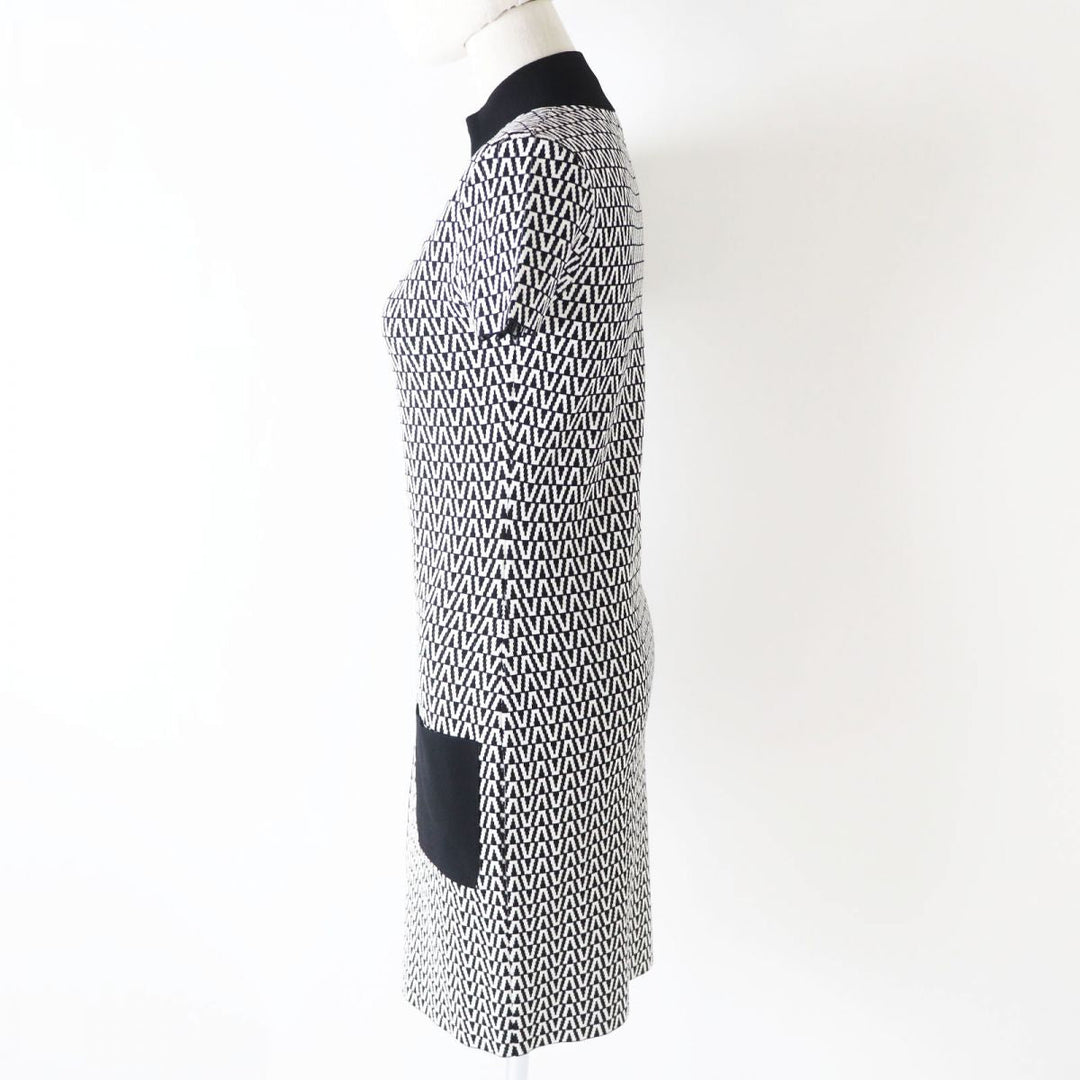 VALENTINO one piece Rayon Black x White V-pattern M