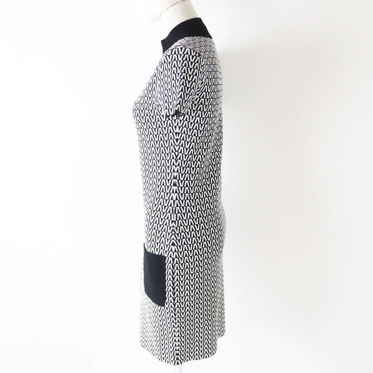 VALENTINO one piece Rayon Black x White V-pattern M
