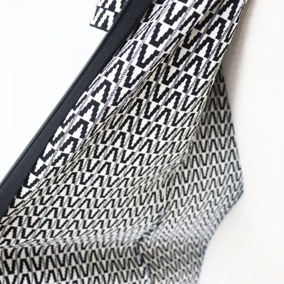 VALENTINO one piece Rayon Black x White V-pattern M
