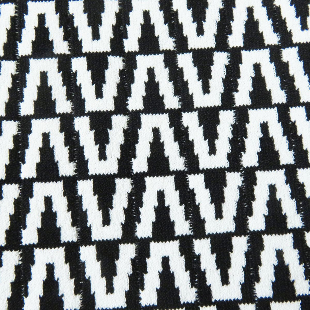 VALENTINO one piece Rayon Black x White V-pattern M