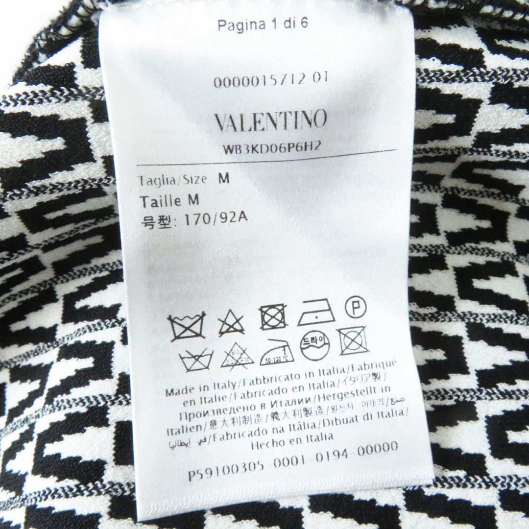 VALENTINO one piece Rayon Black x White V-pattern M