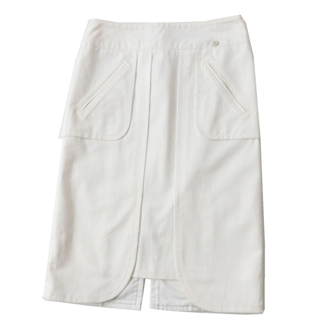 CHANEL skirt cotton white 36