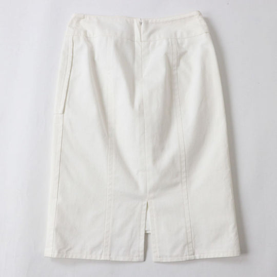 CHANEL skirt cotton white 36