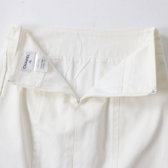 CHANEL skirt cotton white 36