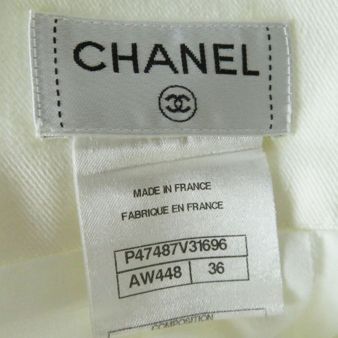 CHANEL skirt cotton white 36