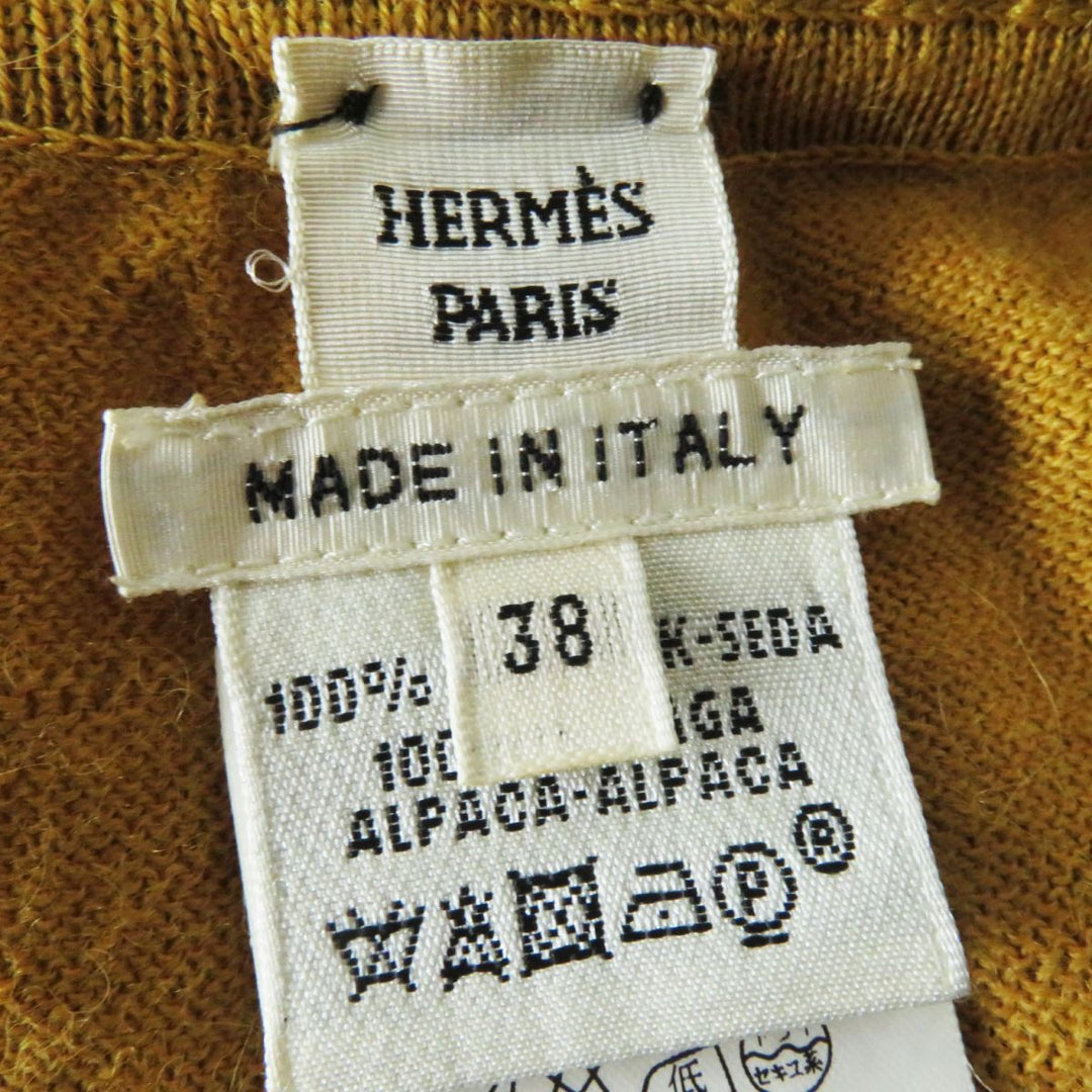 HERMES one piece silk mustard JUNGLE LOVE 38