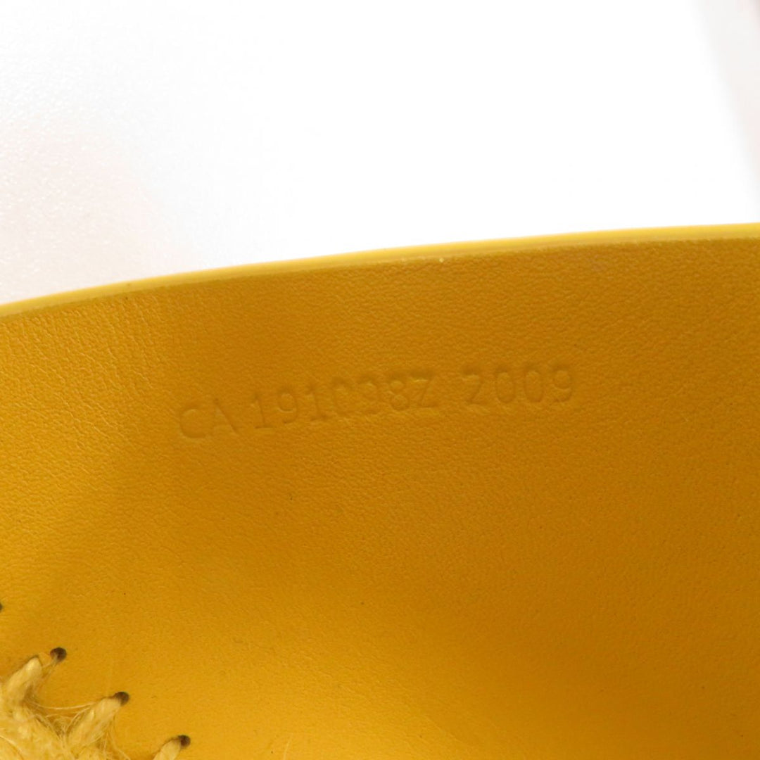 HERMES Sandals leather Yellow x Silver Metal 36