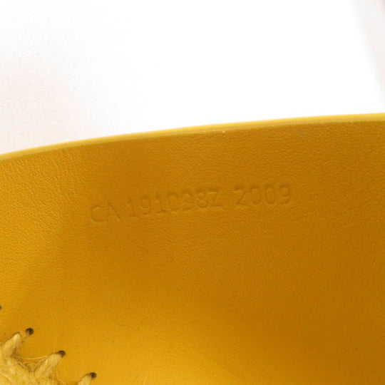 HERMES Sandals leather Yellow x Silver Metal 36