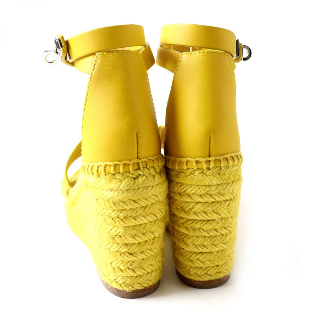 HERMES Sandals leather Yellow x Silver Metal 36