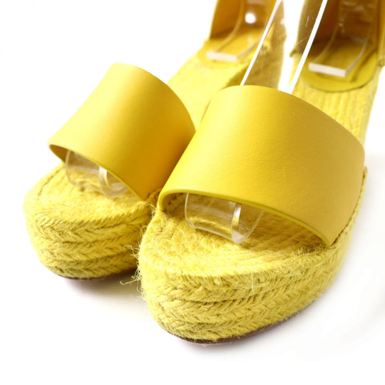 HERMES Sandals leather Yellow x Silver Metal 36