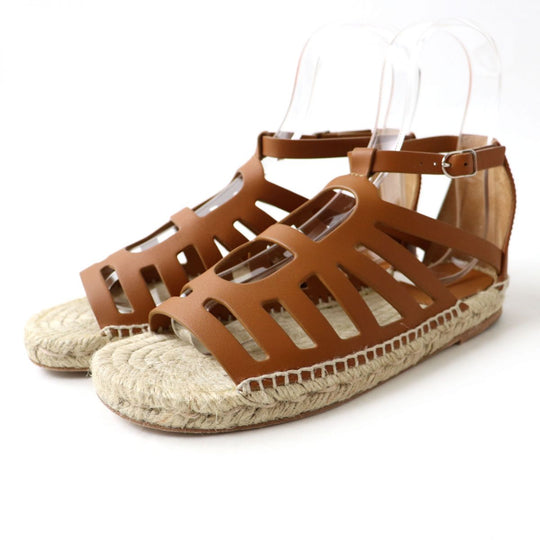 HERMES Sandals leather Brown 36