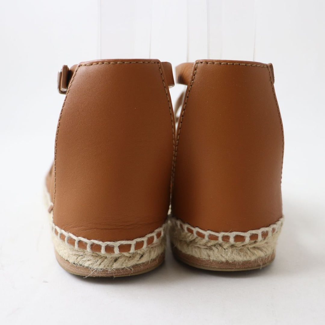 HERMES Sandals leather Brown 36