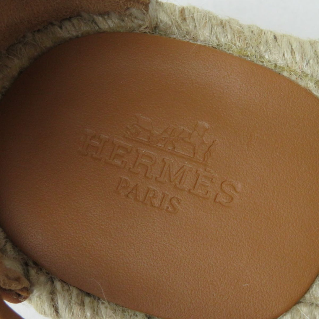 HERMES Sandals leather Brown 36