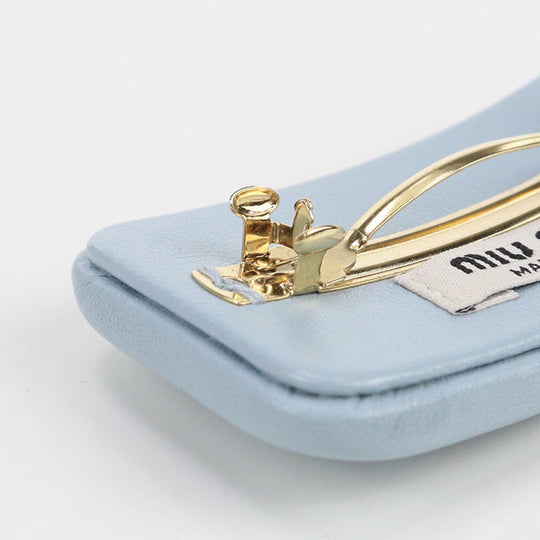 MIUMIU(OUTLET) 5IF093 038 F0012 logo Valletta leather/metal blue Women