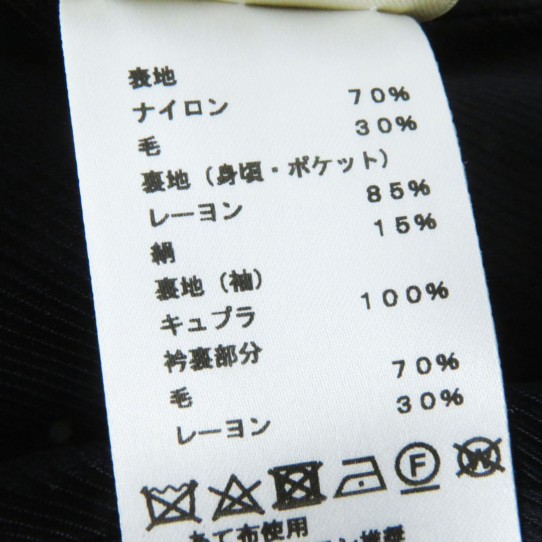 HERMES Double breasted jacket 2H0201DP Outer: 70% nylon, Outer: 30% wool, Collar: 70% wool, 30% rayon, Lining: (Body, Pocket) 85% rayon, 15% silk, Lining: (Sleeve) 100% cupra black Women 34 Used Authentic