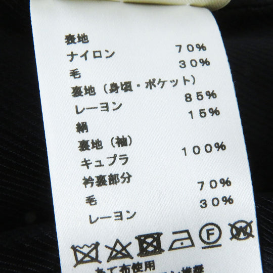 HERMES Double breasted jacket 2H0201DP Outer: 70% nylon, Outer: 30% wool, Collar: 70% wool, 30% rayon, Lining: (Body, Pocket) 85% rayon, 15% silk, Lining: (Sleeve) 100% cupra black Women 34 Used Authentic