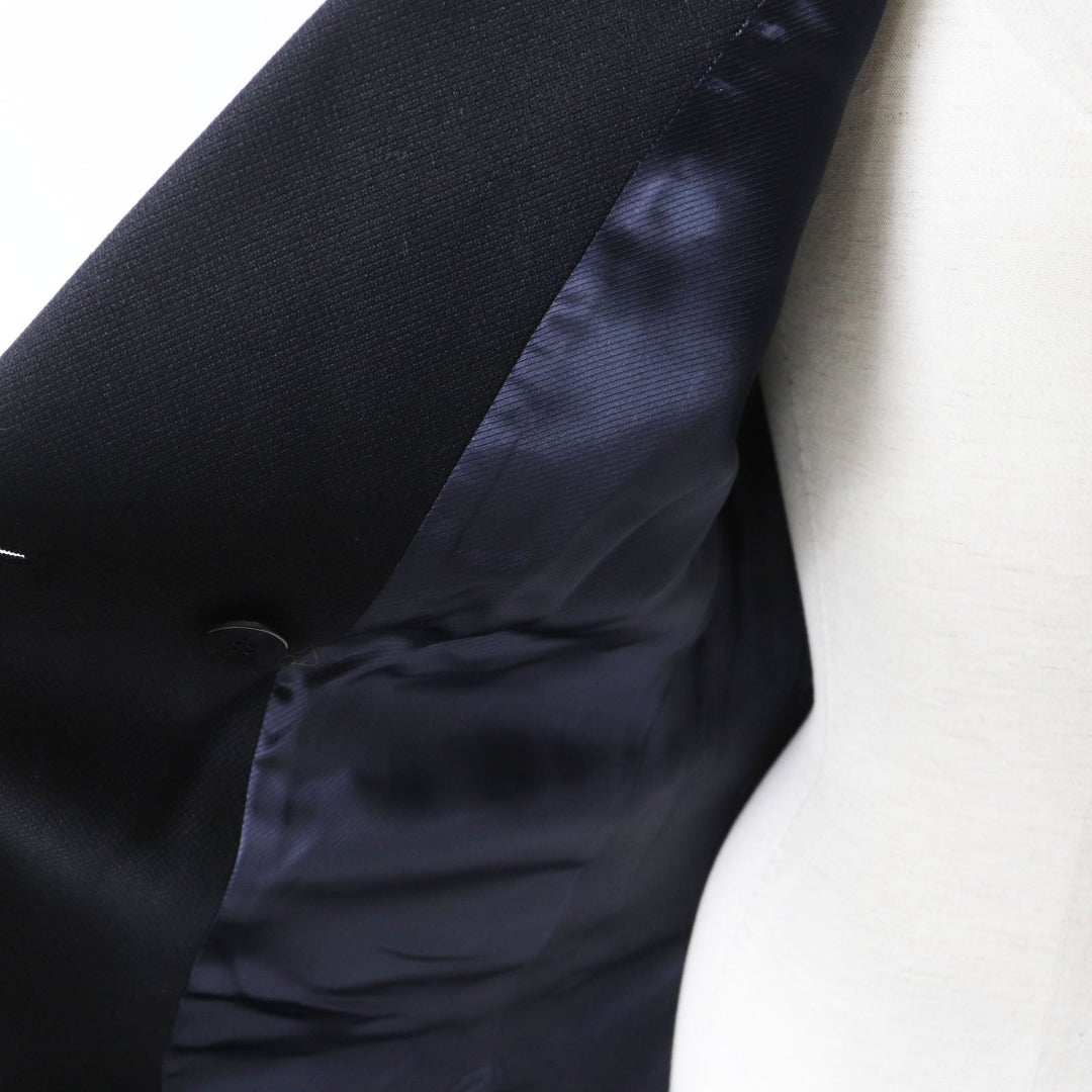 HERMES Double breasted jacket 2H0201DP Outer: 70% nylon, Outer: 30% wool, Collar: 70% wool, 30% rayon, Lining: (Body, Pocket) 85% rayon, 15% silk, Lining: (Sleeve) 100% cupra black Women 34 Used Authentic