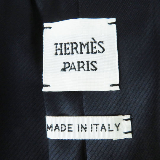 HERMES Double breasted jacket 2H0201DP Outer: 70% nylon, Outer: 30% wool, Collar: 70% wool, 30% rayon, Lining: (Body, Pocket) 85% rayon, 15% silk, Lining: (Sleeve) 100% cupra black Women 34 Used Authentic