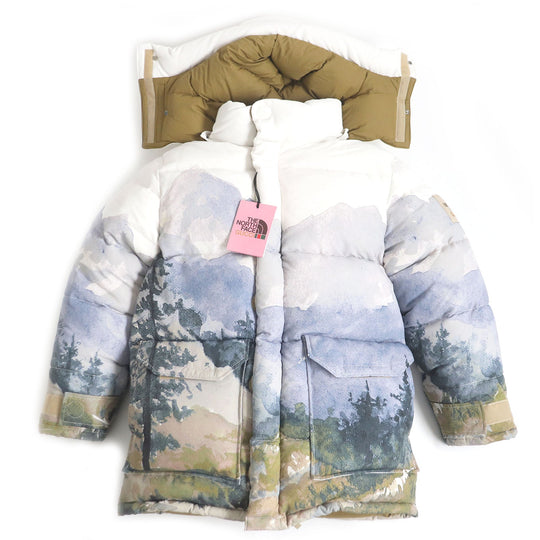 GUCCI Down jacket 670603 Main: 100% nylon, Filling: 80% down, Filling: 20% feather, Applique: 100% polyester Ivory Multi mens S Used Authentic