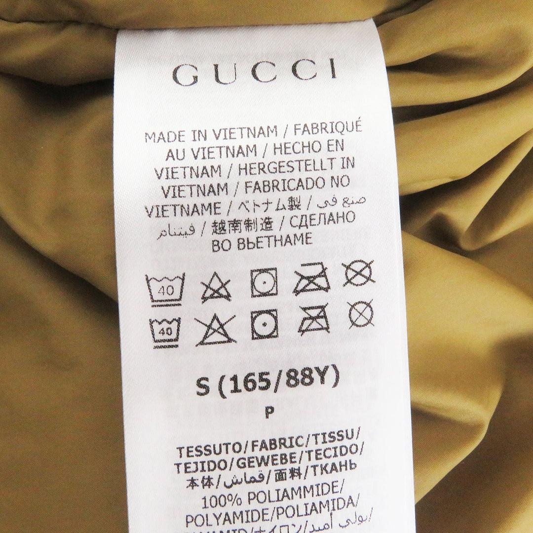 GUCCI Down jacket 670603 Main: 100% nylon, Filling: 80% down, Filling: 20% feather, Applique: 100% polyester Ivory Multi mens S Used Authentic