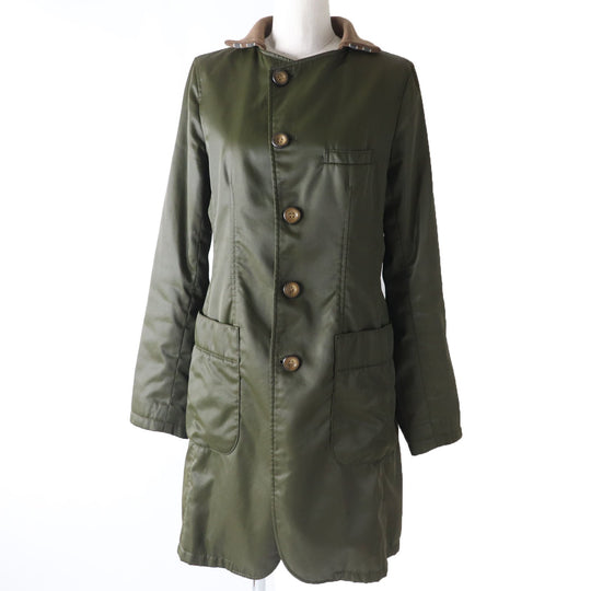 JEAN-PAUL GAULTIER Military coat Main: 100% polyester, Outer: Cupra, Part: 65% acrylic, Part: 25% wool, Part: 7% nylon, 3% polyurethane, Filling: 100% polyester khaki Women 40 Used Authentic