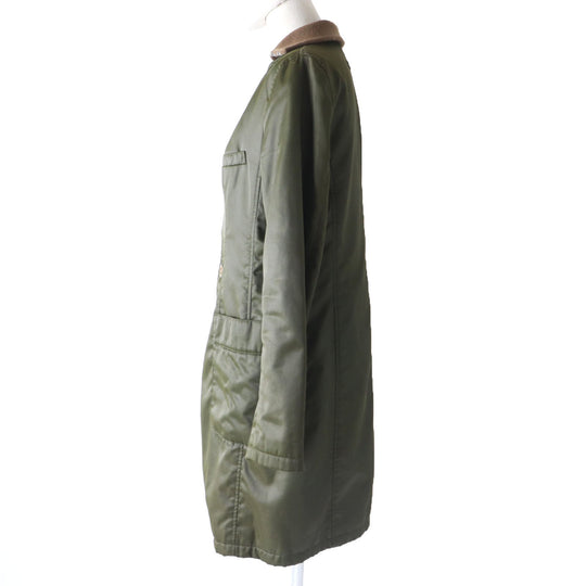 JEAN-PAUL GAULTIER Military coat Main: 100% polyester, Outer: Cupra, Part: 65% acrylic, Part: 25% wool, Part: 7% nylon, 3% polyurethane, Filling: 100% polyester khaki Women 40 Used Authentic