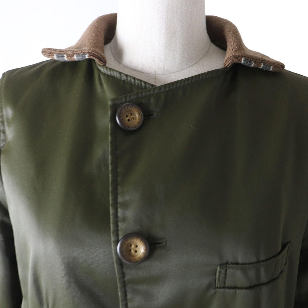 JEAN-PAUL GAULTIER Military coat Main: 100% polyester, Outer: Cupra, Part: 65% acrylic, Part: 25% wool, Part: 7% nylon, 3% polyurethane, Filling: 100% polyester khaki Women 40 Used Authentic
