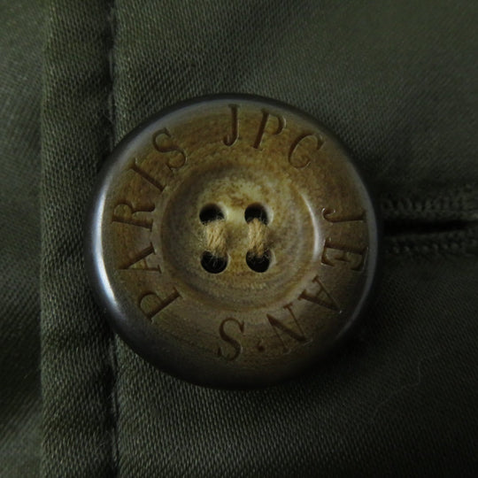 JEAN-PAUL GAULTIER Military coat Main: 100% polyester, Outer: Cupra, Part: 65% acrylic, Part: 25% wool, Part: 7% nylon, 3% polyurethane, Filling: 100% polyester khaki Women 40 Used Authentic