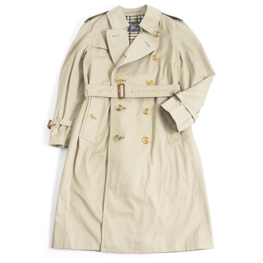 BURBERRY trench coat Outer: 51% cotton, Outer: 49% polyester, Lining: 50% polyester, Lining: 50% cotton beige mens 46 Used Authentic
