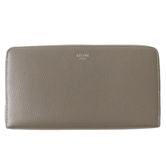 CELINE Long Wallet Purse Main: Leather Gray type Large zip wallet Women Used Authentic