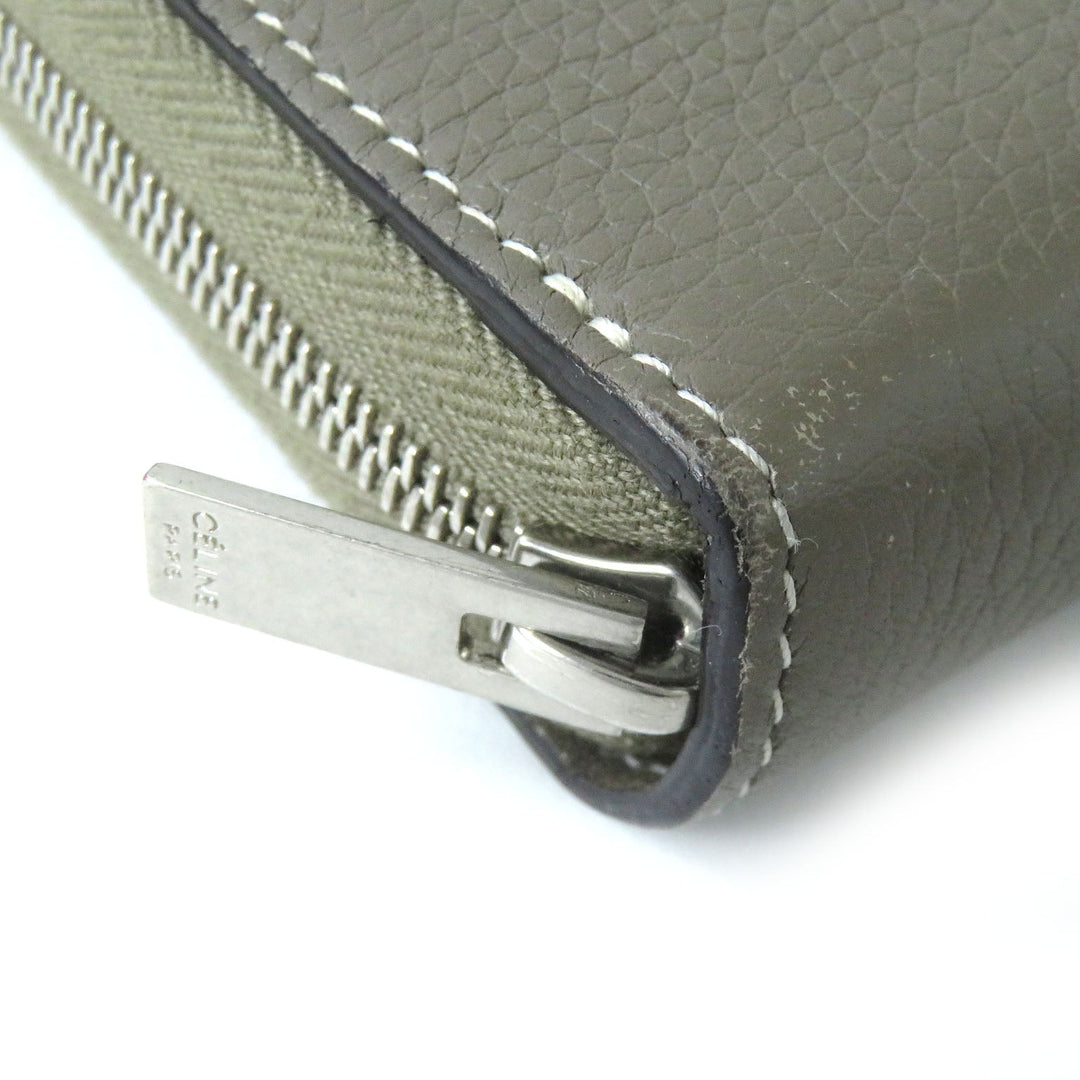CELINE Long Wallet Purse Main: Leather Gray type Large zip wallet Women Used Authentic