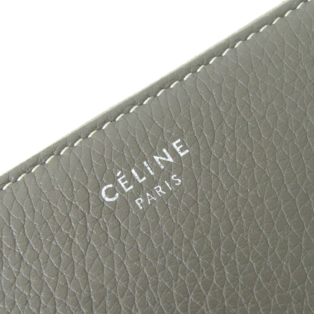 CELINE Long Wallet Purse Main: Leather Gray type Large zip wallet Women Used Authentic