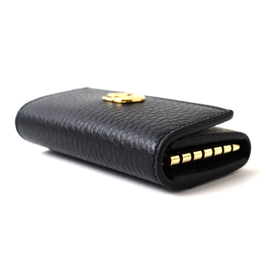 GUCCI Key case Key holder  456118 Part: Leather Black x beige Women(Unisex) Used Authentic