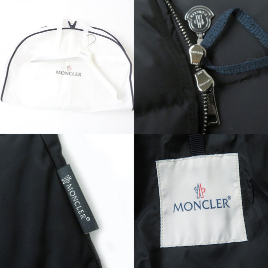 MONCLER down coat Main: 100% polyester, Outer: 100% nylon, Part: 100% polyester, Filling: 90% down, Filling: 10% feather black LOBELIA Lobelia Women zero size Used Authentic