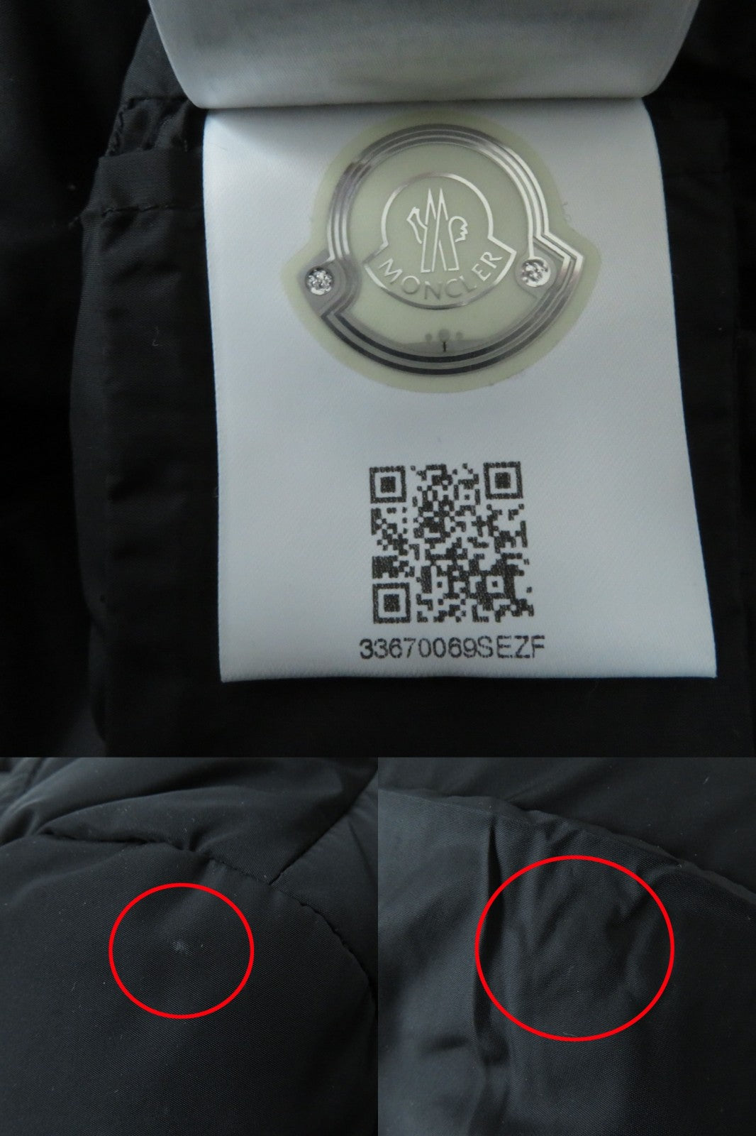 MONCLER down coat Main: 100% polyester, Outer: 100% nylon, Part: 100% polyester, Filling: 90% down, Filling: 10% feather black LOBELIA Lobelia Women zero size Used Authentic