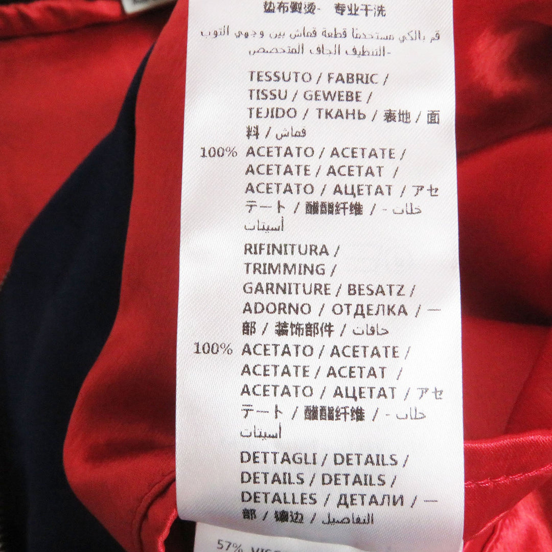 GUCCI Stajan 575315 Main: 100% acetate, part: 57% rayon, part: 43% polyester, part: 100% wool, decoration: 100% acetate, embroidery: 100% polyester Blue x red mens 44 Used Authentic