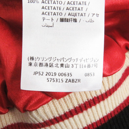 GUCCI Stajan 575315 Main: 100% acetate, part: 57% rayon, part: 43% polyester, part: 100% wool, decoration: 100% acetate, embroidery: 100% polyester Blue x red mens 44 Used Authentic