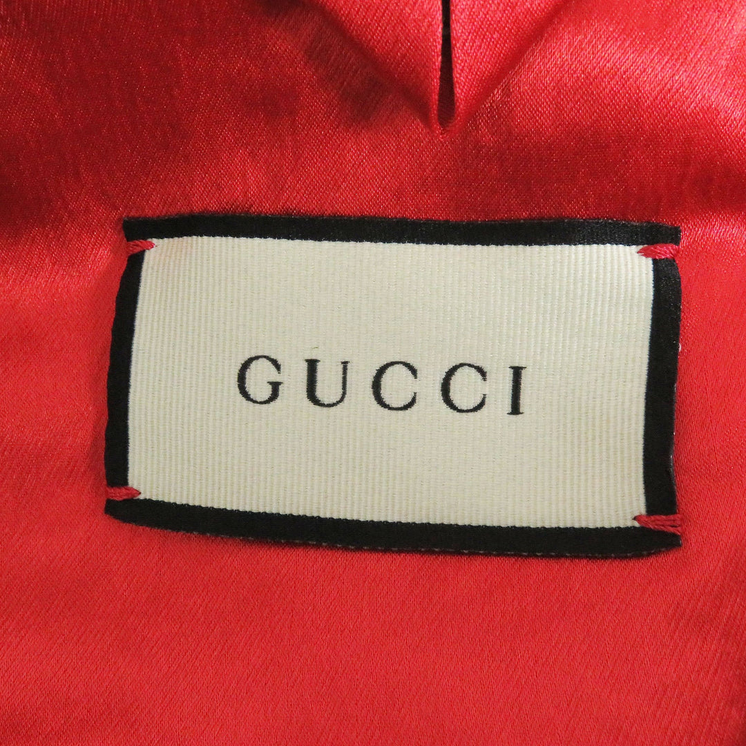 GUCCI Stajan 575315 Main: 100% acetate, part: 57% rayon, part: 43% polyester, part: 100% wool, decoration: 100% acetate, embroidery: 100% polyester Blue x red mens 44 Used Authentic