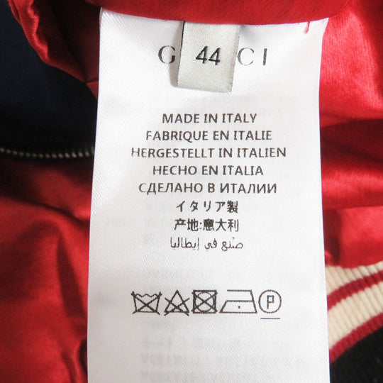 GUCCI Stajan 575315 Main: 100% acetate, part: 57% rayon, part: 43% polyester, part: 100% wool, decoration: 100% acetate, embroidery: 100% polyester Blue x red mens 44 Used Authentic