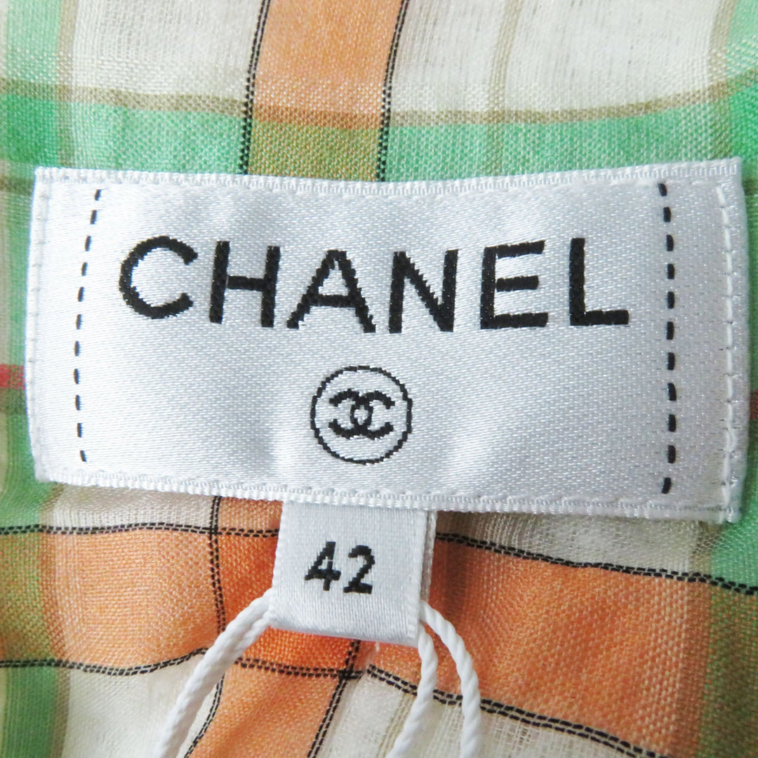 CHANEL Tweed skirt 20C P62765 Outer: 39% nylon, Outer: 22% cotton, Outer: 17% polyester, Outer: 14% acrylic, Outer: 8% wool, Lining: 71% cotton, 29% silk Ecru Women 42 Used Authentic