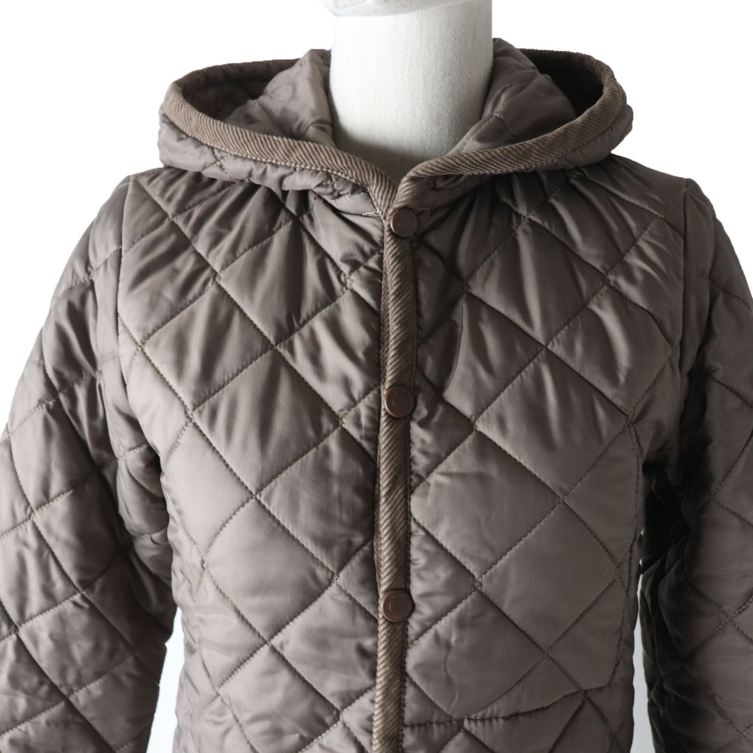 LAVENHAM coat Main: 100% polyester, Outer: 100% polyester, Filling: 100% polyester, Part: 100% cotton Khaki Brown Women 34 Used Authentic