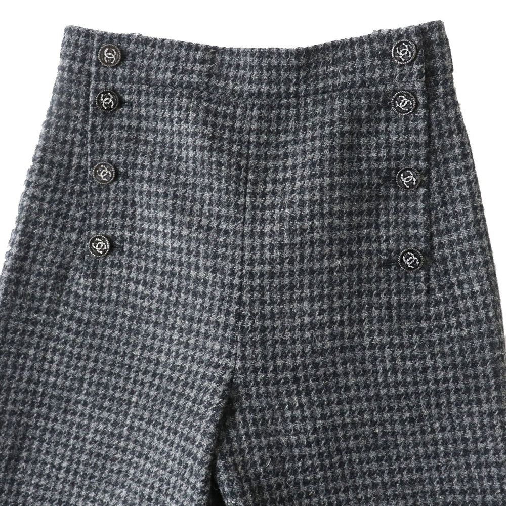 CHANEL Pants P73635 Outer: 100% wool, Lining: 100% silk, Part: 100% silk gray Women 36 Used Authentic