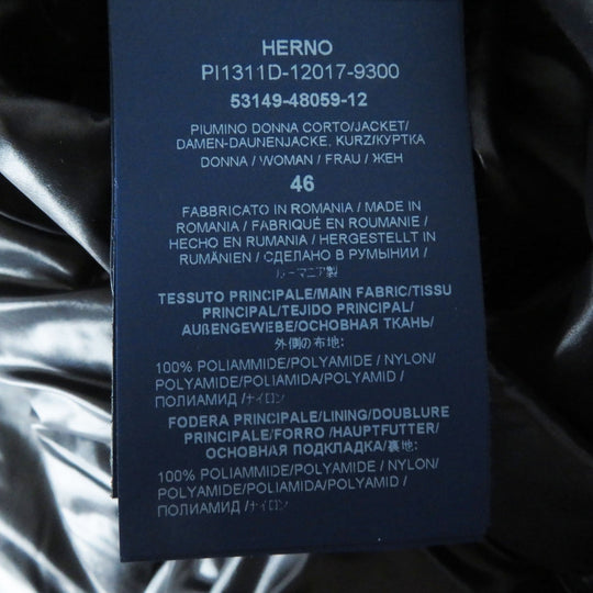 Herno Down jacket PI1311D-12017-9300 Outer: 100% nylon, Lining: 100% nylon, Filling: 90% down, Filling: 10% feather black Women 46 Used Authentic