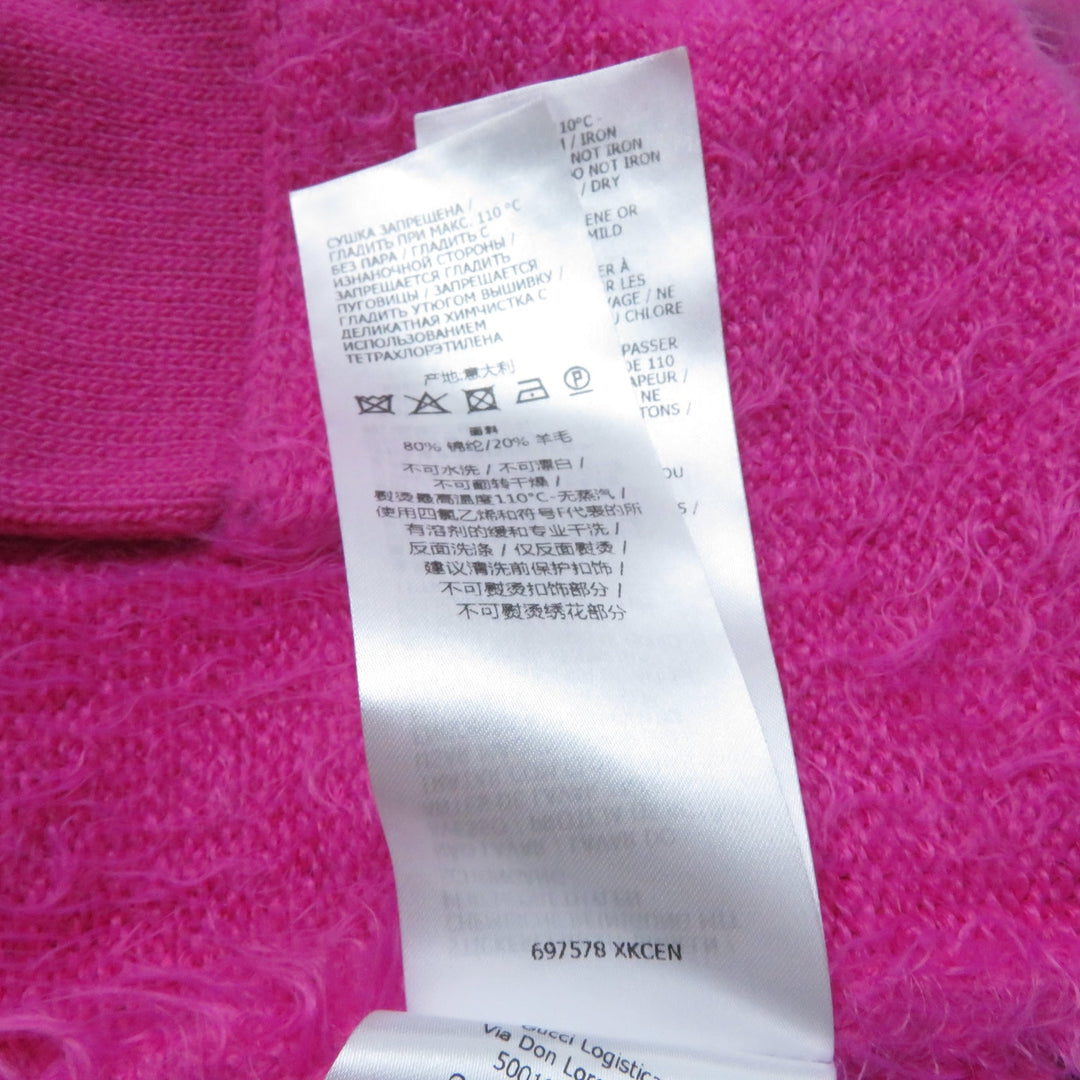 GUCCI cardigan 697578 Main: 80% nylon, Main: 20% wool pink Women S Used Authentic