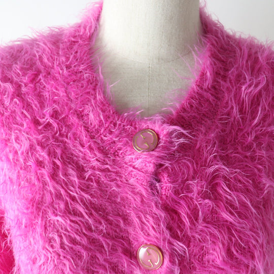 GUCCI cardigan 697578 Main: 80% nylon, Main: 20% wool pink Women S Used Authentic