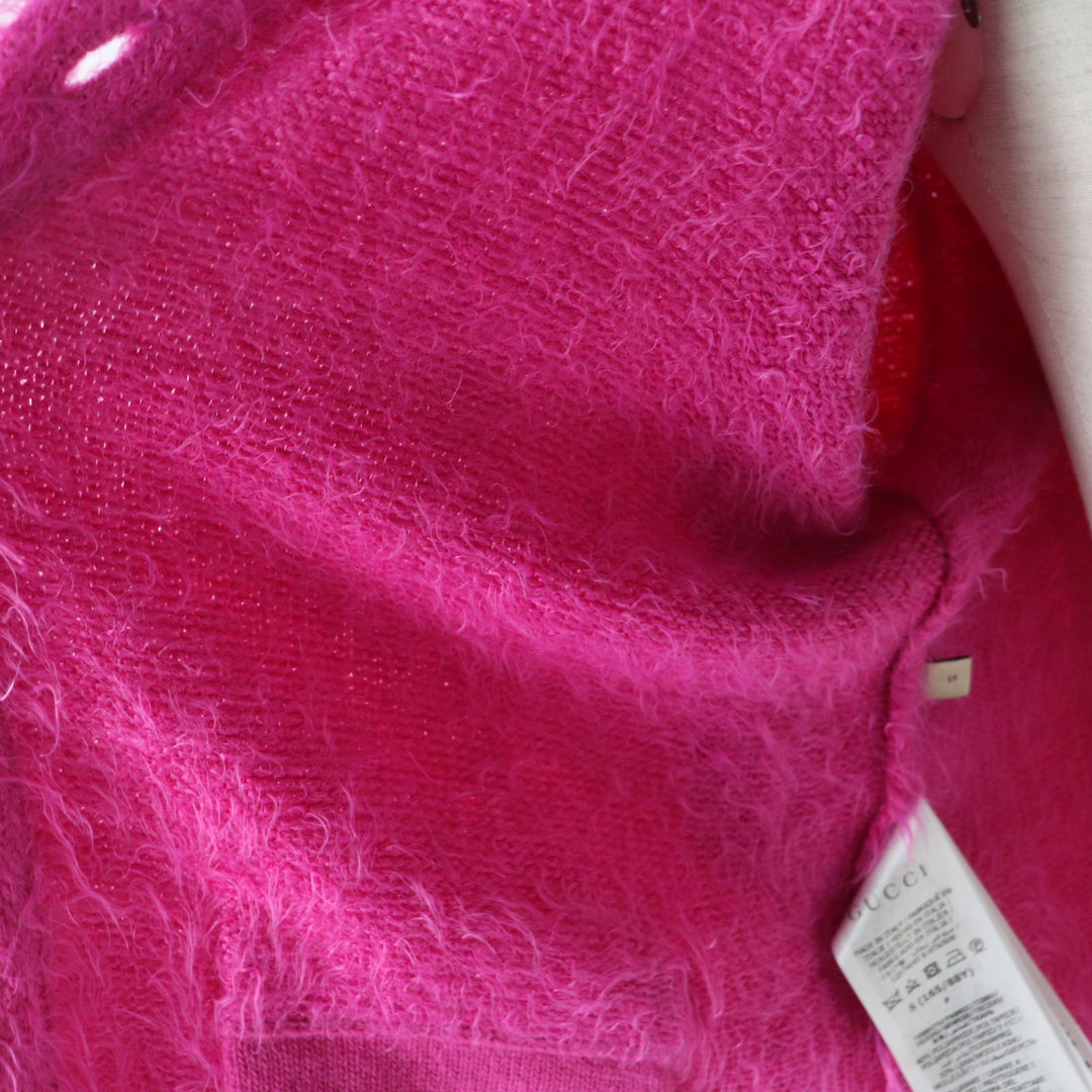 GUCCI cardigan 697578 Main: 80% nylon, Main: 20% wool pink Women S Used Authentic
