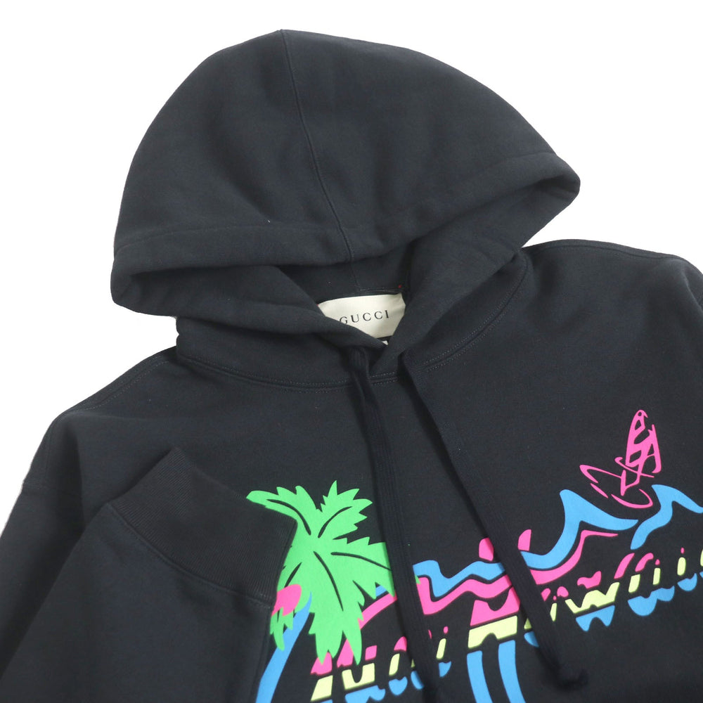 GUCCI Hoodie 626989 Main: 100% cotton black mens S Used Authentic