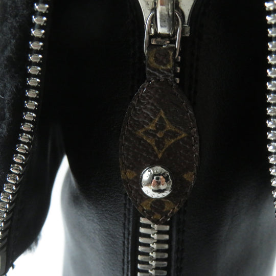 LOUIS VUITTON Knee-high boots Main: Leather Lining: Mouton black Bobble Line Women 36 Used Authentic