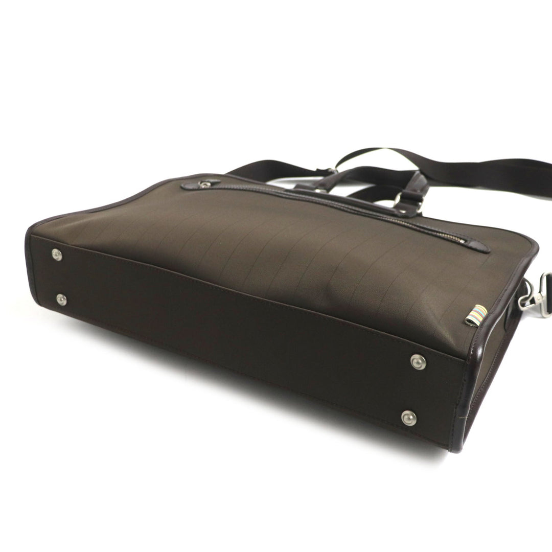 Paul Smith Briefcase PSG550 Main: Leather, Main: Nylon Dark brown mens Used Authentic