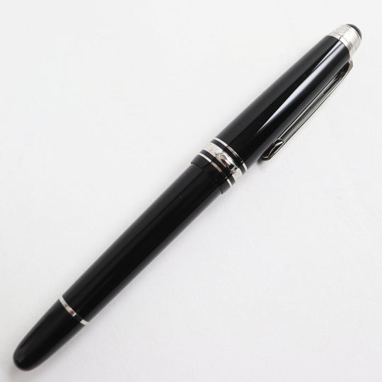 MONTBLANC fountain pen 116075 Main: Precious resin Nib: K14, rhodium inlay Black x silver Meisterstck UNICEF mens(Unisex) Used Authentic